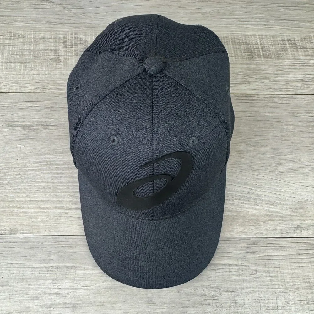 ASICS Train Sana Baseball Cap Unisex One Size Charcoal Gray Logo Strapback Hat